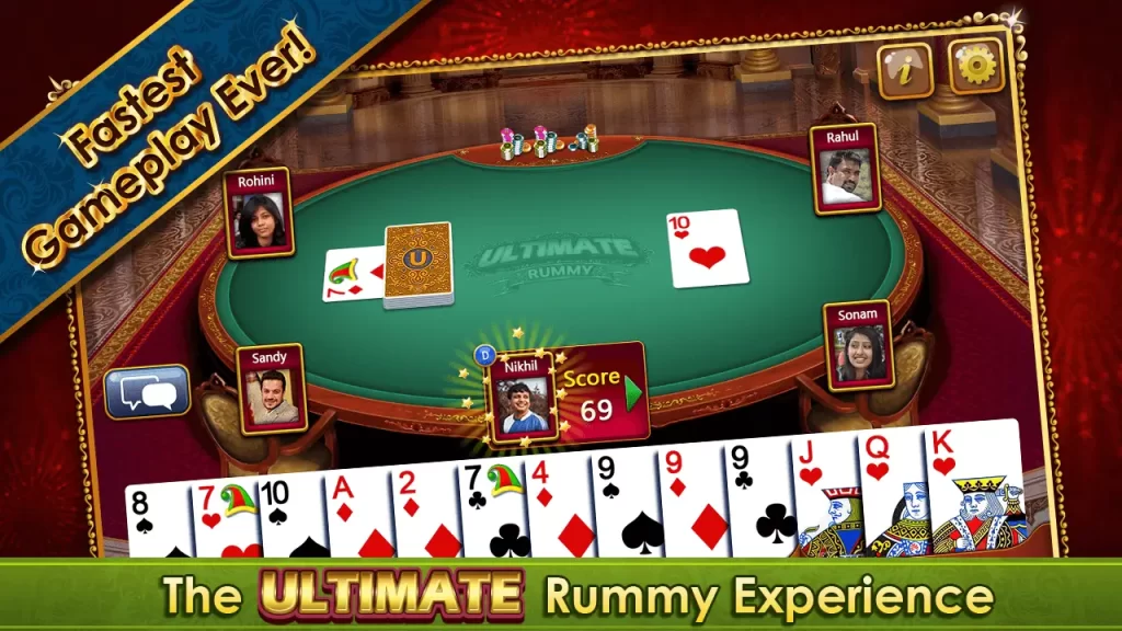 RUMMY CIRCLE gameplay table interface
